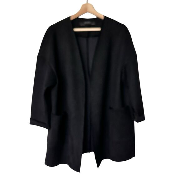 Zara Basic Collection M Black Faux Suede Open Front Jacket - Picture 9 of 9